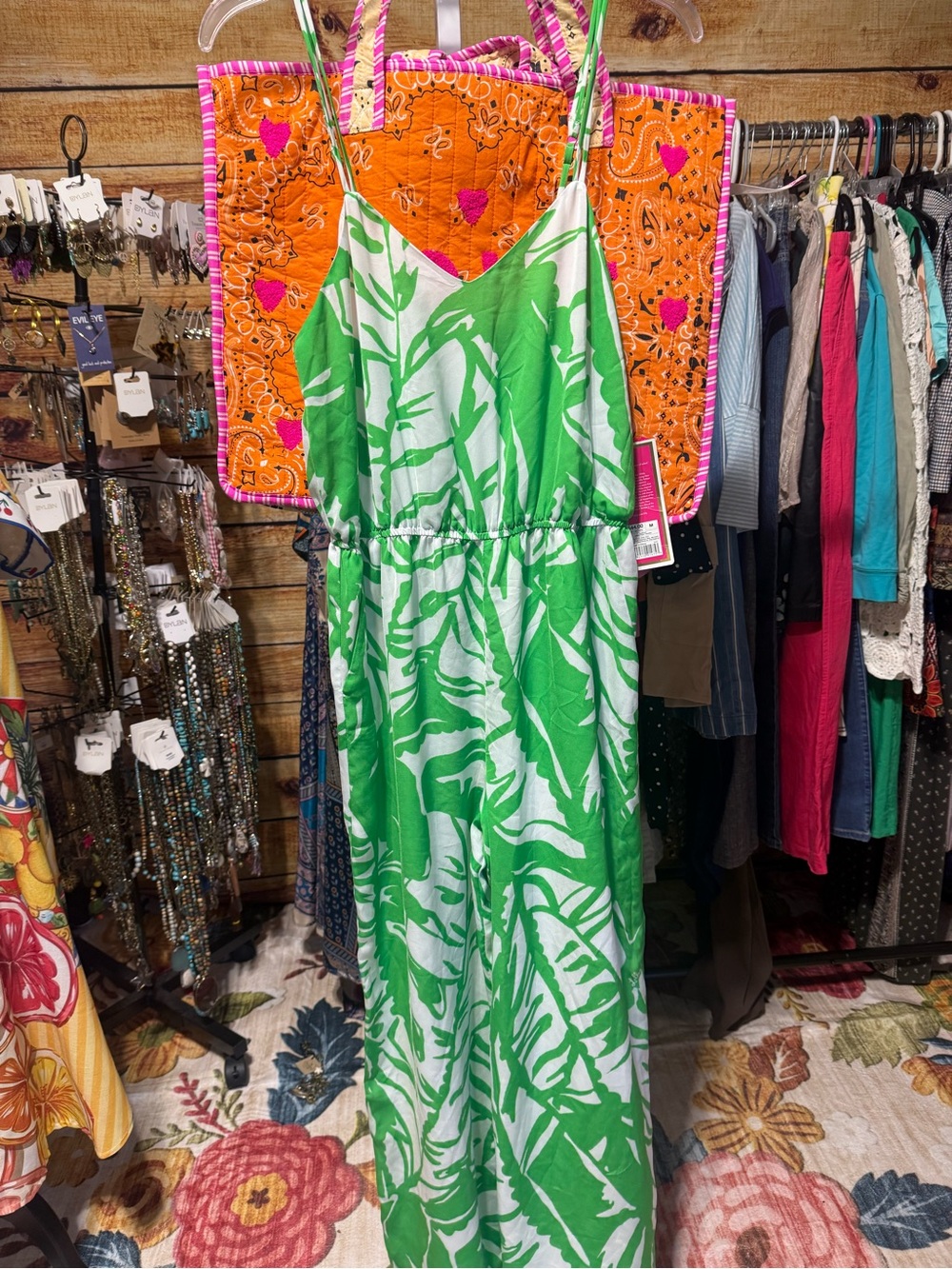 NWT Lilly Pulitzer X Target Green Tropical Print Wide-Leg Jumpsuit - Picture 3 of 3